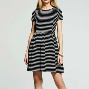 Peter Son X Design Nation Black/White Striped Crew Neck Flare Dress Sz XS